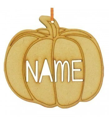 Laser Cut Personalised Halloween Bauble Stencil Font Name - Pumpkin Design